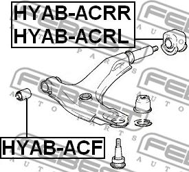 Febest HYAB-ACRL - Сайлентблок, важеля підвіски колеса avtolavka.club