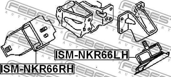 Febest ISM-NKR66LH - Подушка, підвіска двигуна avtolavka.club