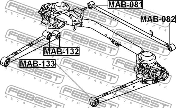 Febest MAB-133 - Сайлентблок, важеля підвіски колеса avtolavka.club