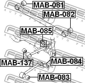 Febest MAB-137 - Сайлентблок, важеля підвіски колеса avtolavka.club