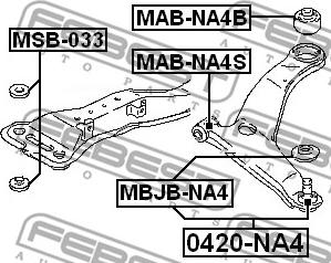 Febest MAB-NA4S - Сайлентблок, важеля підвіски колеса avtolavka.club