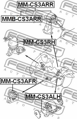 Febest MM-CS3ARR - Подушка, підвіска двигуна avtolavka.club