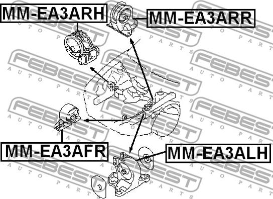 Febest MM-EA3ARR - Подушка, підвіска двигуна avtolavka.club