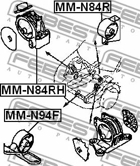 Febest MM-N84RH - Подушка, підвіска двигуна avtolavka.club