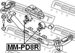 Febest MM-PD8R - Подушка, підвіска двигуна avtolavka.club