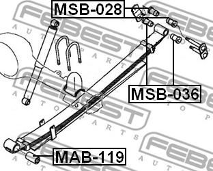 Febest MSB-028 - Втулка, листова ресора avtolavka.club