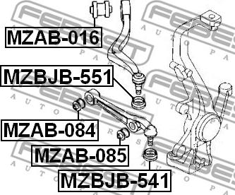 Febest MZAB-085 - Сайлентблок, важеля підвіски колеса avtolavka.club