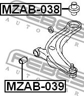 Febest MZAB-038 - Сайлентблок, важеля підвіски колеса avtolavka.club