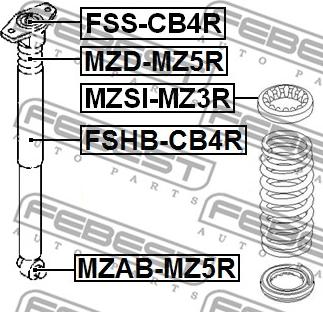 Febest MZAB-MZ5R - Сайлентблок стійки, амортизатора avtolavka.club