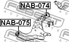 Febest NAB-075 - Сайлентблок, важеля підвіски колеса avtolavka.club