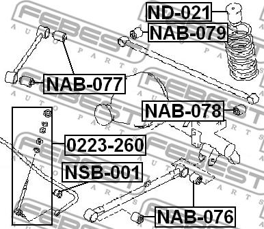 Febest NAB-078 - Пилозахисний комплект, амортизатор avtolavka.club