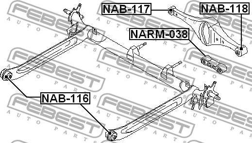 Febest NAB-116 - Втулка, балка мосту avtolavka.club