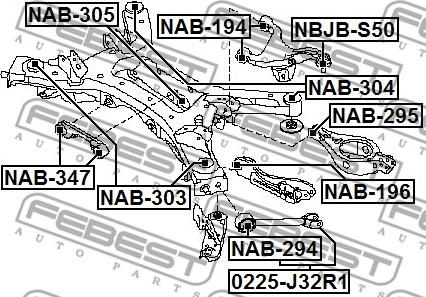 Febest NAB-347 - Опора, диференціал avtolavka.club