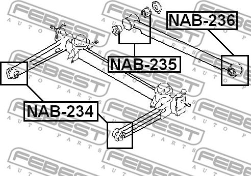 Febest NAB-235 - Сайлентблок, важеля підвіски колеса avtolavka.club