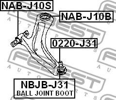 Febest NAB-J10B - Сайлентблок, важеля підвіски колеса avtolavka.club