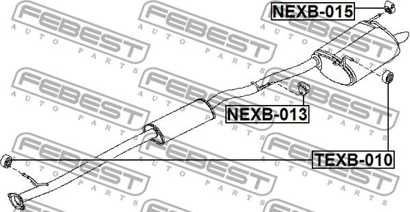 Febest NEXB-013 - Кронштейн, труба вихлопного газу avtolavka.club