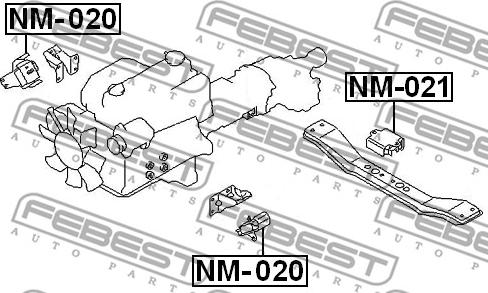 Febest NM-020 - Подушка, підвіска двигуна avtolavka.club