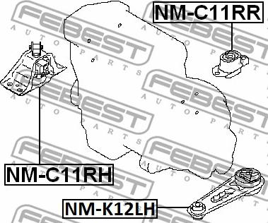 Febest NM-C11RH - Подушка, підвіска двигуна avtolavka.club