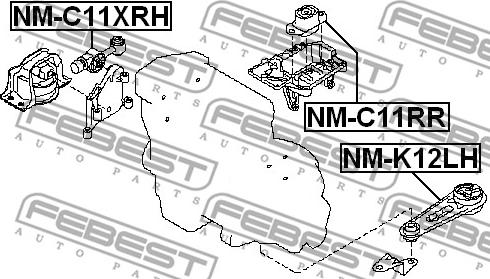 Febest NM-C11XRH - Подушка, підвіска двигуна avtolavka.club