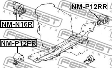 Febest NM-P12RR - Подушка, підвіска двигуна avtolavka.club