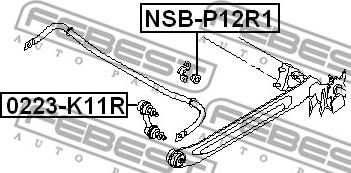 Febest NSB-P12R1 - Втулка, стабілізатор avtolavka.club