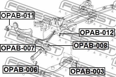 Febest OPAB-011 - Сайлентблок, важеля підвіски колеса avtolavka.club