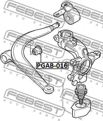 Febest PGAB-016 - Сайлентблок, важеля підвіски колеса avtolavka.club