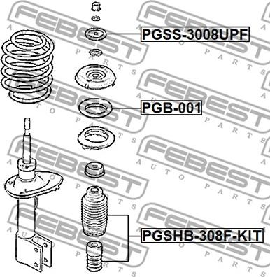 Febest PGSHB-308F-KIT - Пилозахисний комплект, амортизатор avtolavka.club