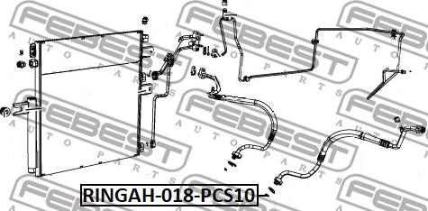 Febest RINGAH-018-PCS10 - Seal Ring, air conditioning system line avtolavka.club