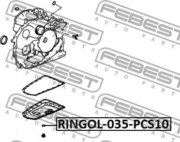 Febest RINGOL-035-PCS10 - Кільце ущільнювача, нарізна пробка мастилозливного отвору avtolavka.club