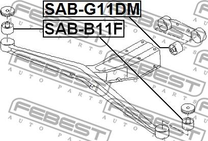 Febest SAB-B11F - Опора, диференціал avtolavka.club