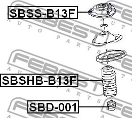 Febest SBSS-B13F - Опора стійки амортизатора, подушка avtolavka.club