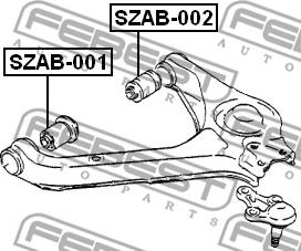 Febest SZAB-002 - Сайлентблок, важеля підвіски колеса avtolavka.club