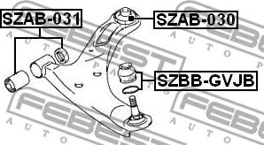 Febest SZAB-031 - Сайлентблок, важеля підвіски колеса avtolavka.club