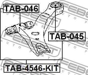 Febest TAB-4546-KIT - Ремкомплект, поперечний важіль підвіски avtolavka.club