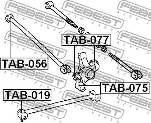 Febest TAB-056 - Сайлентблок, важеля підвіски колеса avtolavka.club