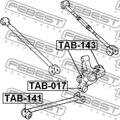 Febest TAB-017 - Сайлентблок, важеля підвіски колеса avtolavka.club