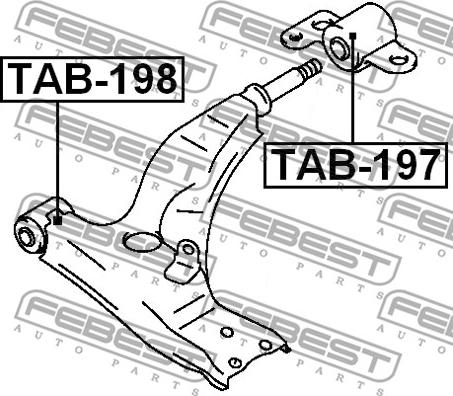 Febest TAB-198 - Сайлентблок, важеля підвіски колеса avtolavka.club