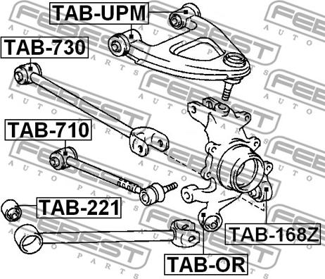 Febest TAB-730 - Сайлентблок, важеля підвіски колеса avtolavka.club