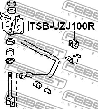 Febest TSB-UZJ100R - Втулка, стабілізатор avtolavka.club