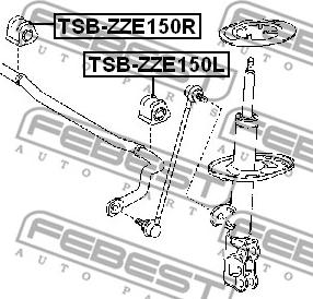 Febest TSB-ZZE150R - Втулка, стабілізатор avtolavka.club