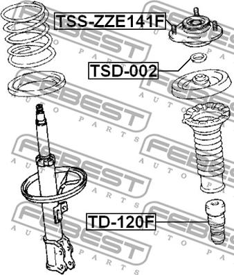 Febest TSS-ZZE141F - Опора стійки амортизатора, подушка avtolavka.club