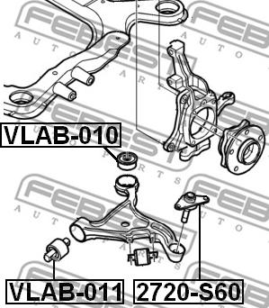 Febest VLAB-010 - Сайлентблок, важеля підвіски колеса avtolavka.club