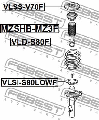 Febest VLSS-V70F - Опора стійки амортизатора, подушка avtolavka.club