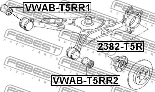 Febest VWAB-T5RR1 - Сайлентблок, важеля підвіски колеса avtolavka.club