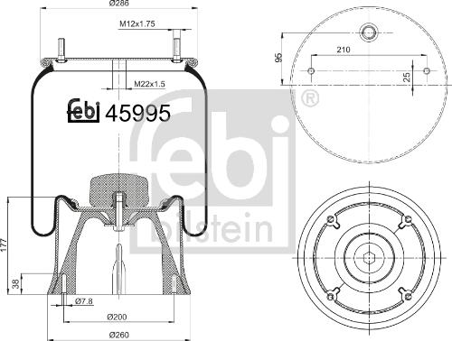 Febi Bilstein 45995 - Кожух пневматичної ресори avtolavka.club