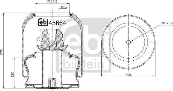 Febi Bilstein 45664 - Кожух пневматичної ресори avtolavka.club