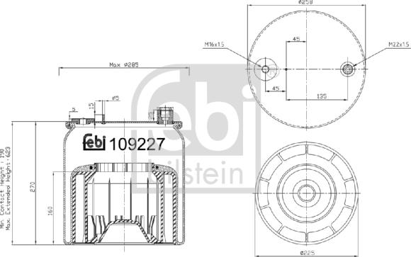 Febi Bilstein 109227 - Кожух пневматичної ресори avtolavka.club