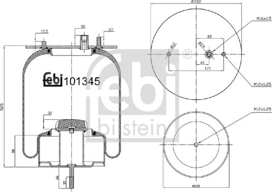 Febi Bilstein 101345 - Кожух пневматичної ресори avtolavka.club