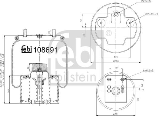 Febi Bilstein 108691 - Кожух пневматичної ресори avtolavka.club